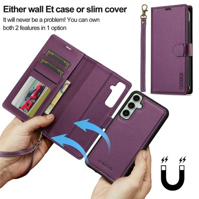 "LC.IMEEKE" MagSafe 2-in-1 Flip Case - Purple (Galaxy A57)