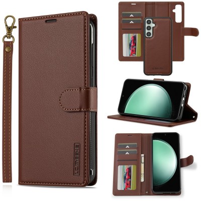 "LC.IMEEKE" MagSafe 2-in-1 Flip Case - brown (Galaxy A57)