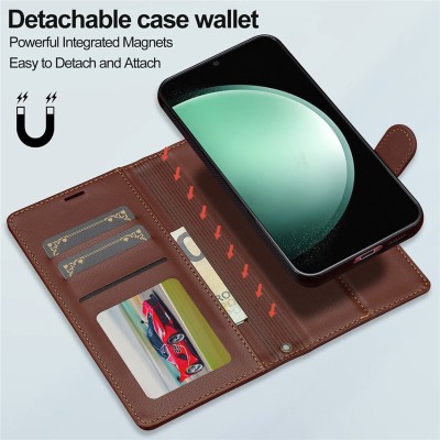"LC.IMEEKE" MagSafe 2-in-1 Flip Case - brown (Galaxy A57)