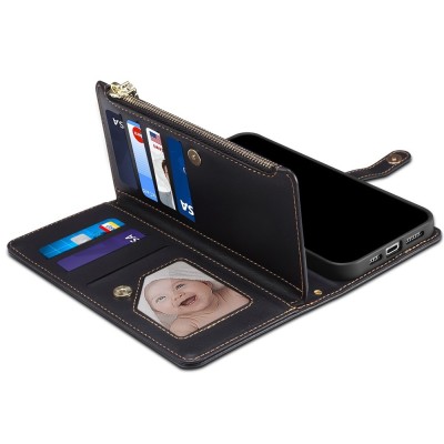 "ESEBLE" Solid Case with Detachable Wallet - Black (Galaxy A57)