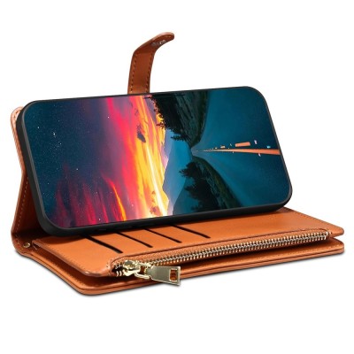 "ESEBLE" Solid Case with Detachable Wallet - Brown (Galaxy A57)