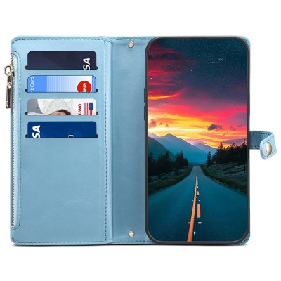 "ESEBLE" Solid Case with Detachable Wallet - Blue (Galaxy S26 Ultra)