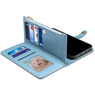 "ESEBLE" Solid Case with Detachable Wallet - Blue (Galaxy S26 Ultra)