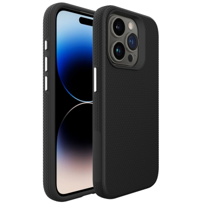 „TUKU“ Shockproof hard silicone case - black (iPhone 16 Pro Max)