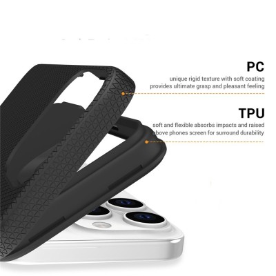 „TUKU“ Shockproof hard silicone case - black (iPhone 16 Pro Max)