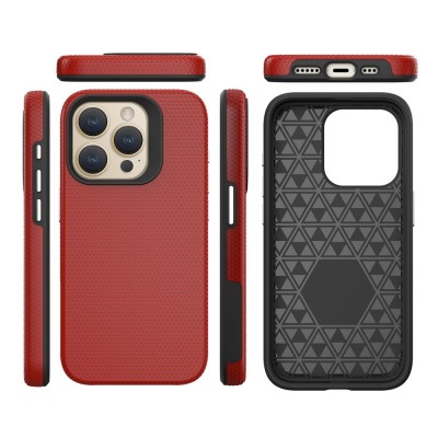 „TUKU“ Shockproof hard silicone case - red (iPhone 16 Pro Max)