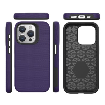 „TUKU“ Shockproof hard silicone case - purple (iPhone 16 Pro)