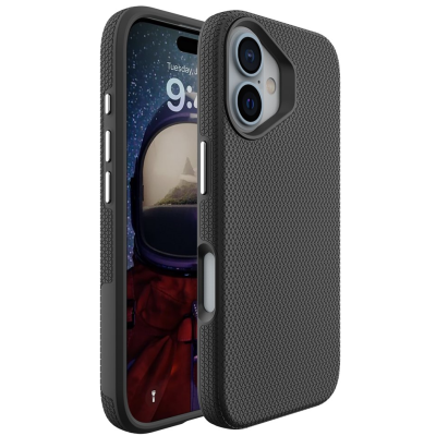 „TUKU“ Shockproof hard silicone case - black (iPhone 16)