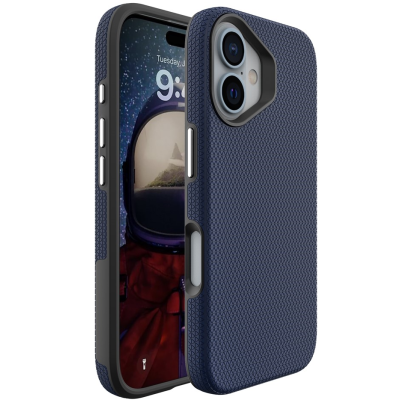 „TUKU“ Shockproof hard silicone case - dark blue (iPhone 16)