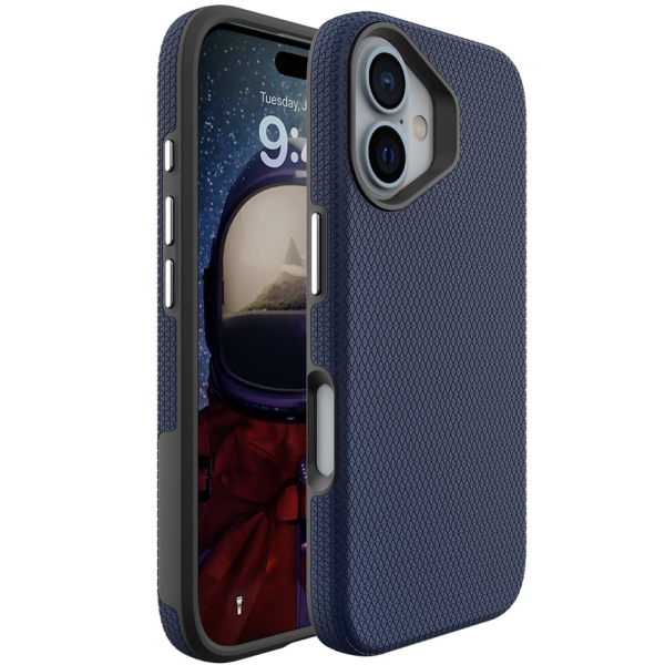 „TUKU“ Shockproof hard silicone case - dark blue (iPhone 16)