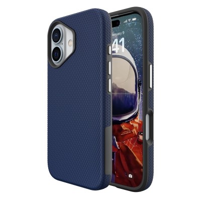„TUKU“ Shockproof hard silicone case - dark blue (iPhone 16)