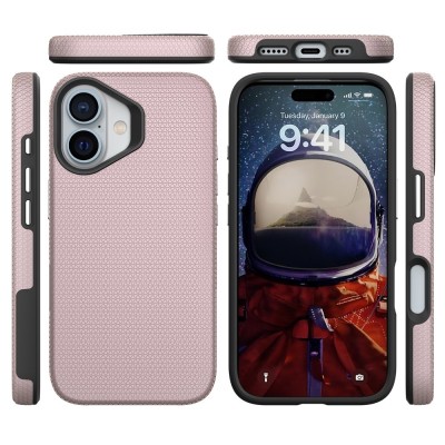 „TUKU“ Shockproof hard silicone case - pink (iPhone 16)