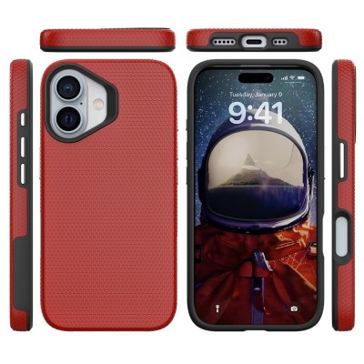 „TUKU“ Shockproof hard silicone case - red (iPhone 16)