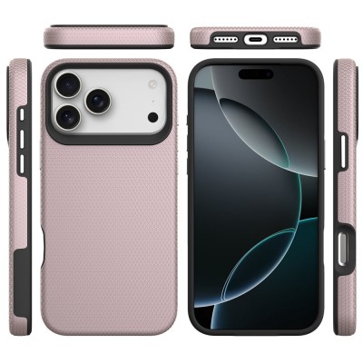 „TUKU“ Shockproof hard silicone case - pink (iPhone 17 Pro)