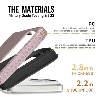 „TUKU“ Shockproof hard silicone case - pink (iPhone 17 Pro)