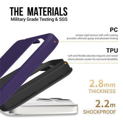 „TUKU“ Shockproof hard silicone case - purple (iPhone 17 Pro)