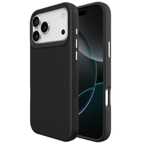 „TUKU“ Shockproof hard silicone case - black (iPhone 17 Pro Max)