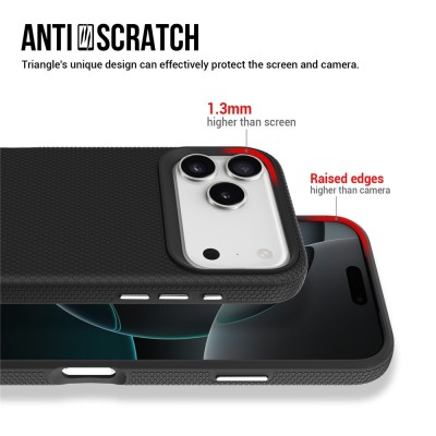 „TUKU“ Shockproof hard silicone case - black (iPhone 17 Pro Max)