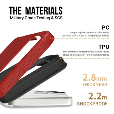 „TUKU“ Shockproof hard silicone case - red (iPhone 17 Pro Max)