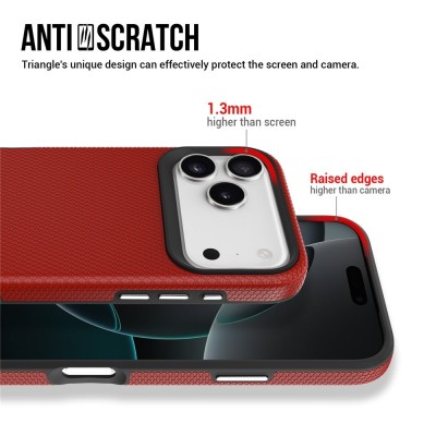 „TUKU“ Shockproof hard silicone case - red (iPhone 17 Pro Max)