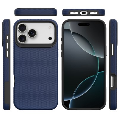 „TUKU“ Shockproof hard silicone case - dark blue (iPhone 17 Pro Max)