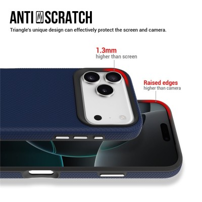 „TUKU“ Shockproof hard silicone case - dark blue (iPhone 17 Pro Max)