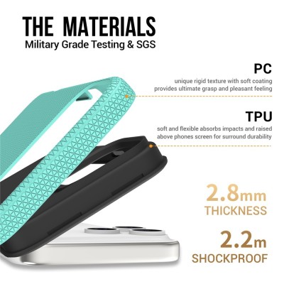 „TUKU“ Shockproof hard silicone case - green (iPhone 17 Pro Max)