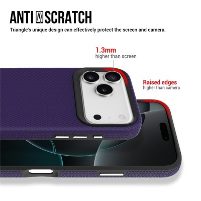 „TUKU“ Shockproof hard silicone case - purple (iPhone 17 Pro Max)