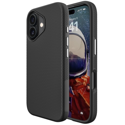 „TUKU“ Shockproof hard silicone case - black (iPhone 17)