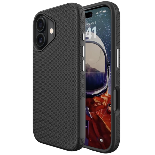 „TUKU“ Shockproof hard silicone case - black (iPhone 17)