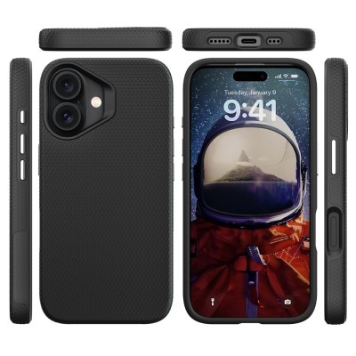 „TUKU“ Shockproof hard silicone case - black (iPhone 17)