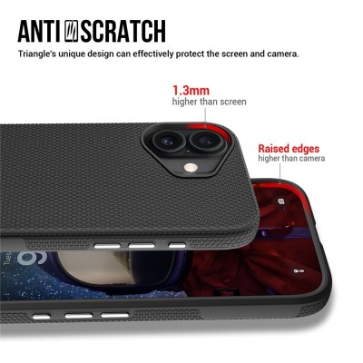 „TUKU“ Shockproof hard silicone case - black (iPhone 17)