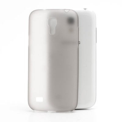 Ploniausias pasaulyje plastikinis skaidrus Samsung Galaxy S4 mini i9190 pilkas dėklas - nugarėlė / Priedai.lt