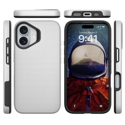 „TUKU“ Shockproof hard silicone case - silver (iPhone 17)