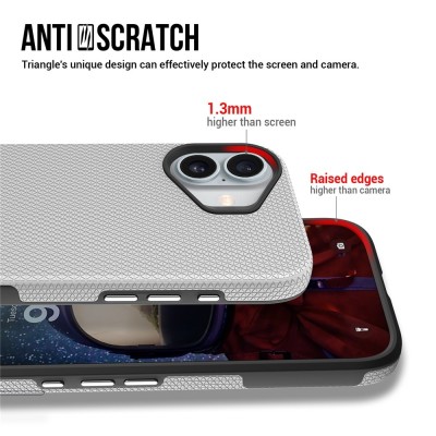 „TUKU“ Shockproof hard silicone case - silver (iPhone 17)