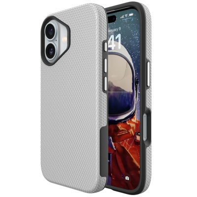 „TUKU“ Shockproof hard silicone case - silver (iPhone 17)