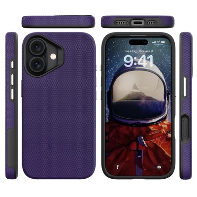 „TUKU“ Shockproof hard silicone case - purple (iPhone 17)