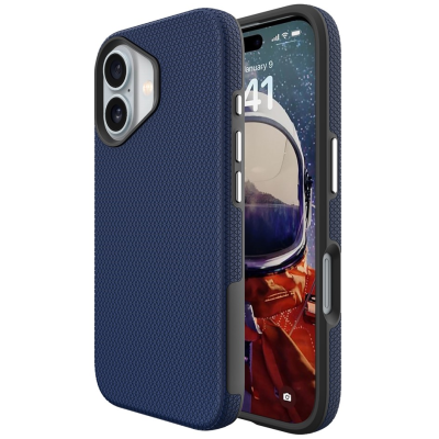 „TUKU“ Shockproof hard silicone case - dark blue (iPhone 17)