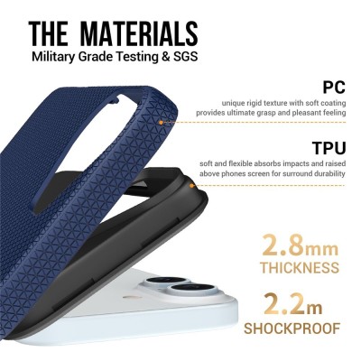 „TUKU“ Shockproof hard silicone case - dark blue (iPhone 17)