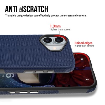 „TUKU“ Shockproof hard silicone case - dark blue (iPhone 17)