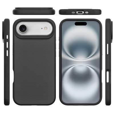 „TUKU“ Shockproof hard silicone case - black (iPhone Air)