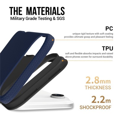 „TUKU“ Shockproof hard silicone case - dark blue (iPhone Air)