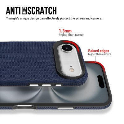 „TUKU“ Shockproof hard silicone case - dark blue (iPhone Air)