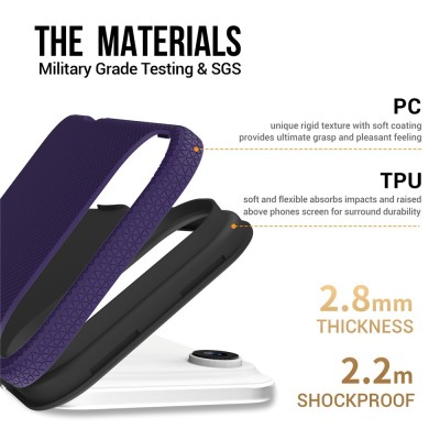 „TUKU“ Shockproof hard silicone case - purple (iPhone Air)