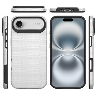 „TUKU“ Shockproof hard silicone case - silver (iPhone Air)