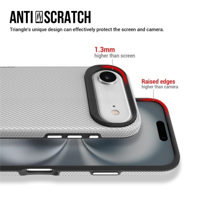 „TUKU“ Shockproof hard silicone case - silver (iPhone Air)
