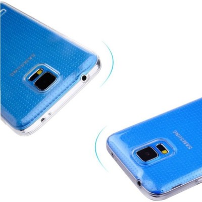 Samsung Galaxy S5 (S5 Neo) skaidrus (permatomas) kieto silikono TPU ploniausias pasaulyje dėklas / Priedai.lt