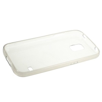 Samsung Galaxy S5 (S5 Neo) skaidrus kieto silikono TPU ploniausias pasaulyje pilkas dėklas / Priedai.lt