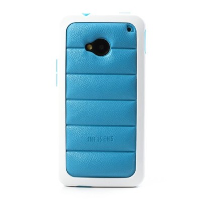 „Infisens“ Hybrid Bumper HTC One M7 šviesiai mėlynas dėklas (Dėkliukas) / Priedai.lt