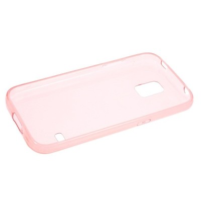 Samsung Galaxy S5 (S5 Neo) skaidrus (permatomas) kieto silikono TPU ploniausias pasaulyje raudonas dėklas / Priedai.lt